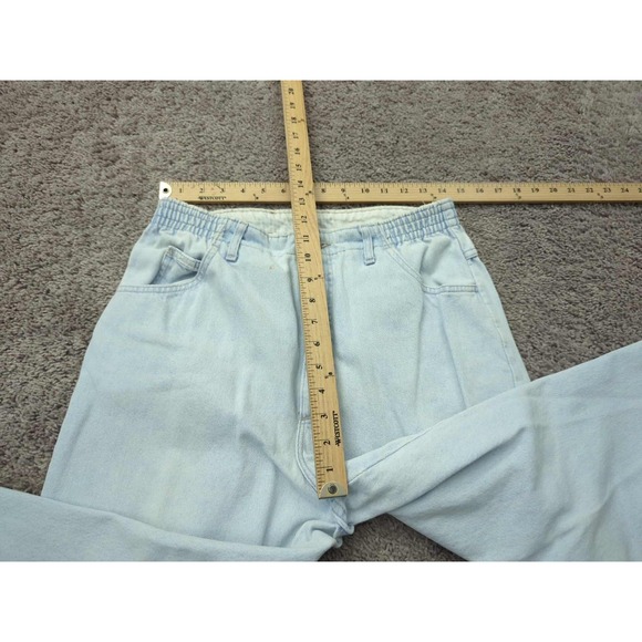 Lee Mom Jeans Womens 10 Light Blue Elastic Waist High Rise Tapered Classic - Picture 2 of 8